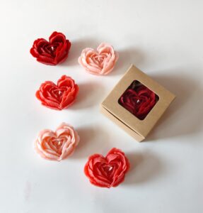 Heart Rose Candle with Box – Single Piece, Scented & Unscented
